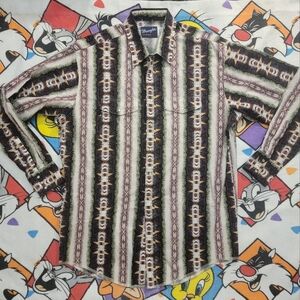 Vtg Wrangler Western Wear Button Down 2XL - XxL